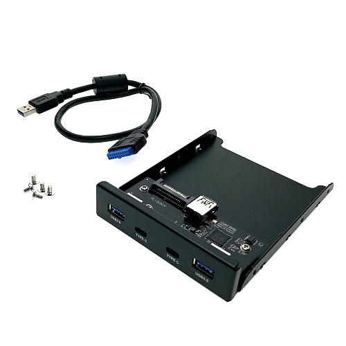 Espada EFL5001 Планка на переднюю панель 2 порта USB 3.1 type C и 2 порта USB 3.0, (45439)
