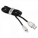 Кабели USB ACD USB кабель ACD-Allure Lightning ; USB-A Кожа, 1м, черный (ACD-U926-P5B)