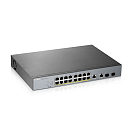 коммутатор Smart L2 коммутатор PoE+ для IP-видеокамер Zyxel NebulaFlex Pro GS1350-18HP, rack 19", 16xGE PoE+, 2xCombo (SFP/RJ-45), бюджет PoE 250 Вт,