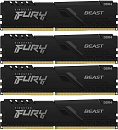 Память оперативная/ Kingston 64GB 3200MT/s DDR4 CL16 DIMM (Kit of 4) FURY Beast Black