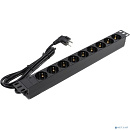 Exegate EX280849RUS Блок розеток ExeGate ServerPro PDU-19H903 Al-9S-EU2, 19",1U,алюм, 9Schuko, евровилка, 2м