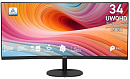 Монитор MSI PRO MP341CQ E12 34" 21:9 UWQHD(3440x1440) VA Curve1500R, 1ms(MPRT), 3500:1,100M:1,300nit,178/178,2xHDMI 2.0,DP 1.4a,Tilt,Speaker,VESA,120H