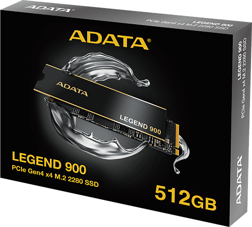 Твердотельный накопитель/ ADATA SSD LEGEND 900, 512GB, M.2(22x80mm), NVMe 1.4, PCIe 4.0 x4, 3D NAND, R/W 6200/2300MB/s, IOPs н.д./н.д., TBW 300, DWPD