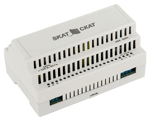 (586) Бастион SKAT-12-6.0 DIN (СКАТ ИБП-12/6-DIN) источник питания 12В 6А пластиковый корпус под DIN рейку 35 мм