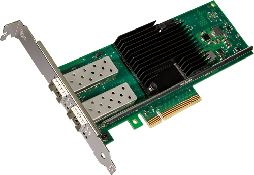 Сетевая карта Intel Celeron Intel® Ethernet Converged Network Adapter X710-DA2, 2 x SFP+ Port, 10GbE/1GbE, PCI-E v3 x8, iSCSI, FCoE, NFS, VMDq. PCI-SIG* SR-IOV