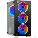 ExegateEX294382RUS Корпус Minitower ExeGate Mistery X2 (mATX, без БП, 2*USB+1*USB3.0, аудио, черный, 4 вент. 12см с RGB подсветкой, боковая панель - з