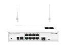 Маршрутизатор MIKROTIK Cloud Router Switch 109-8G-1S-2HnD-IN with Atheros AR9344 CPU, 128MB RAM, 8xGigabit LAN, 1xSFP, 2.4Ghz 802.11b/g/n wireless, RouterOS L5, LCD