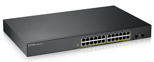 Коммутатор Zyxel Networks Smart L2 PoE+ Zyxel GS1900-24HPv2, rack 19", 24xGE PoE+, 2xSFP, бюджет PoE 170 Вт