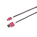 Rexant (18-4240) Кабель USB-A – micro USB, 2,4А, 1м, в черной тканевой оплетке, усиленный