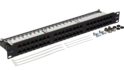 Патч-панель Патч-панель TWT 48 портов, UTP, кат.6, 1U