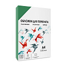 Обложки для переплета пластик A4 (0.2 мм) зеленые прозрачные 100 шт, ГЕЛЕОС [PCA4-200G]