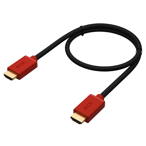 Кабель Greenconnect GCR HDMI 2.0, 1.0m, красные конн, HDR 4:2:2, Ultra HD, 4K 60 fps 60Hz/5K*30Hz, 3D, AUDIO, 18.0 Гбит/с, 28/28 AWG, 3 X экран (HM401)