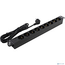 Exegate EX280851RUS Блок розеток ExeGate ServerPro PDU-19H905 Al-9S-EU3, 19",1U,алюм, 9Schuko, евровилка, 3м