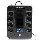SMARTWATT UPS SAFE PRO LCD 1000 {линейно-интерактивный, 1000/600 ВА/Вт, напольный/настенный, LCD дисплей, Shuko CEE7/4 - 8 шт. (4 шт. с резервным пита
