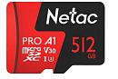 Носитель информации Netac P500 Extreme PRO 512GB MicroSDXC V30/A1/C10 up to 100MB/s, retail pack card only