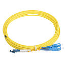 Кабельная сборка Hyperline FC-D2-9-LC/UR-SC/UR-H-5M-LSZH-YL Патч-корд волоконно-оптический (шнур) SM 9/125 (OS2), LC/UPC-SC/UPC, 2.0 мм, duplex, LSZH,