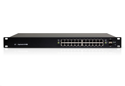 Коммутатор UBIQUITI [ES-24-500W EU] EdgeSwitch 24-500W 24x GLAN, 2x SFP, раздача питания 24/48В на всех портах, суммарная мощность 500W