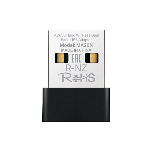 Mercusys MA20N Сверхкомпактный двухдиапазонный USB-адаптер Wi-Fi AC650