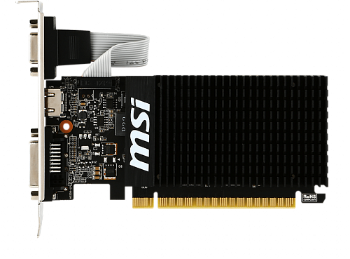 Видеокарта MSI PCI-E GT 710 2GD3H LP NVIDIA GeForce GT 710 2Gb 64bit DDR3 954/1600 DVIx1 HDMIx1 CRTx1 HDCP Ret low profile