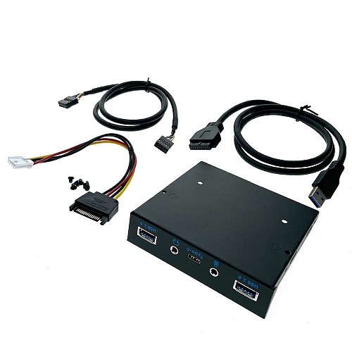 Espada Планка на переднюю панель USB-A х 2, USB-Сх1 3.2 Gen 1 5Gbps, audio jack 3.5мм х 2 микрофон и наушники, Eu5335c / USB3.0 лицевая в отсек 3,5’ (