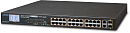 Коммутатор Planet коммутатор/ 24-Port 10/100TX 802.3at PoE + 2-Port Gigabit TP/SFP Combo Ethernet Switch with LCD PoE Monitor (300W)