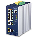 Коммутатор Planet коммутатор/ IP30 Industrial L2+/L4 8-Port 1000T 802.3at PoE + 2-Port 10/100/1000T + 2-Port 100/1000X SFP Full Managed Switch (-40 to 75 C,