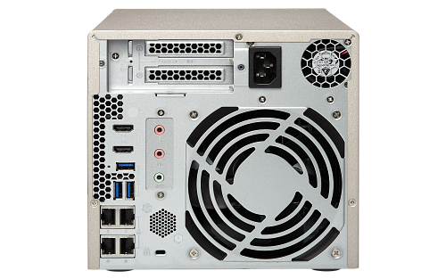 Сетевое хранилище без дисков SMB QNAP TVS-473e-8G NAS, 4-tray w/o HDD, 2xM.2 SSD Slot, 2xHDMI-port. Quad-сore AMD quad-core 2.1 GHz up to 3.4 GHz ,