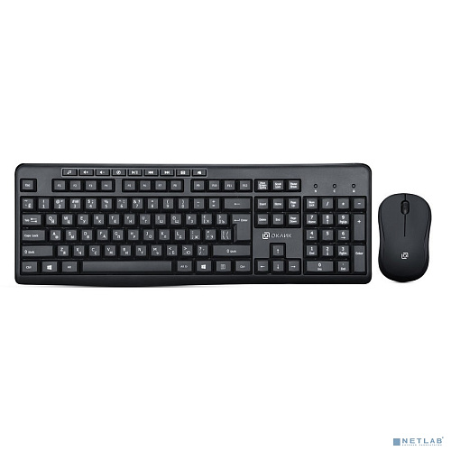 Комплект (клавиатура+мышь) Oklick 225M, USB, беспроводной, черный [1454537]