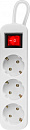 Сетевой удлинитель Defender S318 1.8м (3 розетки) белый (пакет ПЭ)