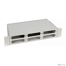 Cabeus FO-CS-19-6FP-GY Кросс бокс оптический 19" 2U на 6 адаптерных панелей, цвет серый