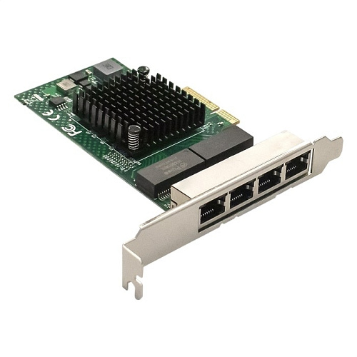 Сетевая карта Exegate EX293453RUS Сетевой адаптер EXE-BCM5719 (PCI-E x4 v2.0, порты 4xRJ45, 10/100/1000Mbps, Gigabit Chipset Broadcom BCM5719)