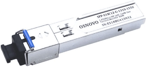 Oптический SFP модуль OSNOVO SFP-S1SC12-G-1310-1550 Оптический SFP Модуль. Одно волокно Single Mode. Скорость: до 1,25 Гбит/c. Тип разъема: SC. Оптиче