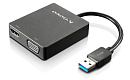 Lenovo Universal USB 3.0 to VGA/HDMI Adapter (M to F, Single VGA up to 2048x1152@ 60 Hz or HDMI up to 2560x1440@ 50 Hz, // VGA and HDMI output (conne