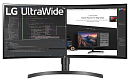 LG 34" 34WN80C-B IPS LED изогнутый, 3440x1440, 5ms, 350cd/m2, 1000:1 (Mega DCR), 178°/178°, 2*HDMI, DP, HDR10, USB-hub, USB-С, 60Hz, Tilt, HAS, VESA,
