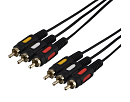 Кабель 3XRCA (M)/3XRCA (M) 5M 00-00027486 BLACK GOPOWER