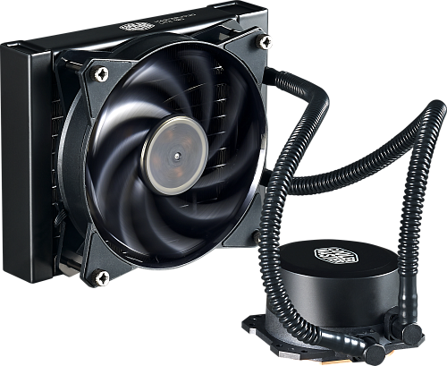 Система охлаждения/ Cooler Master MasterLiquid Lite 120 (180W, 120mm, fans: 1x120mm/66.7CFM/30dBa/2000rpm, 1200/115X/2066/2011-V3/2011/AM5/AM4/AM3