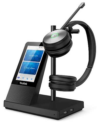 Гарнитура YEALINK WH66 Dual UC Дуо, Беспроводная, HD звук, 160м DECT, Шумоподав, Дисплей 4'', USB-хаб, Bluetooth, шт