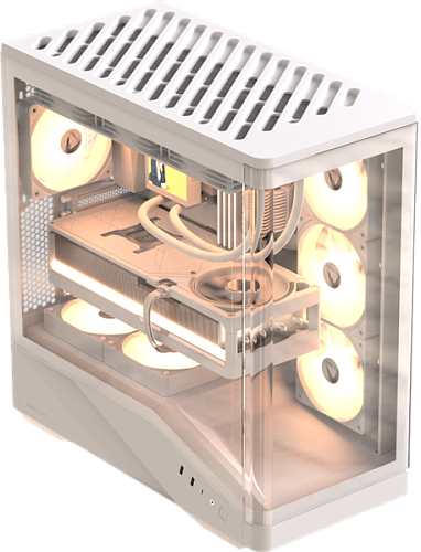 корпус Formula V Line Crystal U9 PA White, ATX, TYPE-C*1, USB3.0*2, Curved Glass, SIDE 3x PERFORMANCE ARGB, REAR 1x PERFORMANCE ARGB