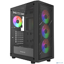 Powercase Mistral EA21, Tempered Glass, 4x 120mm FRGB Fan, чёрный, ATX (CMAEA21-L4)