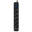 SVEN Фильтр SF-05LU 3.0 м (5 евро розеток,2*USB(2.4А)) черный, цветная коробка [SV-018849]