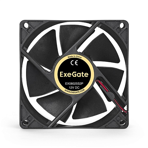 Exegate EX294047RUS Вентилятор ExeGate EX08025S2P, 80x80x25 мм, Sleeve bearing (подшипник скольжения), 2pin (разъем 2.54; для блоков питания ATX), 220