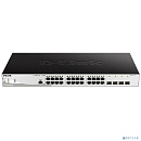 D-Link DGS-1210-28P/ME/B2A Управляемый L2 коммутатор с 24 портами 10/100/1000Base-T и 4 портами 1000Base-X SFP (24 порта PoE 802.3af/at, PoE-бюджет 19