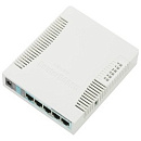 Маршрутизатор MIKROTIK RB951G-2HnD Беспроводной ,RouterBOARD 951G-2HnD with 600Mhz CPU,128MB RAM, 5xGbit LAN, built-in 2.4Ghz 802b/g/n 2x2 two chain wi