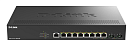 Коммутатор Управляемый L2 коммутатор, 8x1000Base-T, 2x10GBase-X SFP+, защита от статического электричества до 6 кВ, CLI, консольный порт RJ-45, RPS, п
