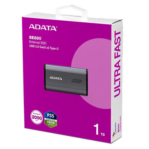 Внешний SSD 1TB USB 3.2 Gen 2x2 Typec-C R2000/W2000MB/s 3D NAND серый
