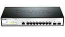 коммутатор D-Link Управляемый L2 коммутатор, 8x1000Base-T, 2x1000Base-X SFP, защита от статического электричества до 6 кВ, CLI, консольный порт RJ-45,