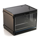 Шкаф HyperlineTWB-FC-1266-GP-RAL9004 настенный 12U, 662x600х600мм, стеклянная дверь с перфорацией п 12U, 662x600х600мм, стеклянная дверь с перфорацие