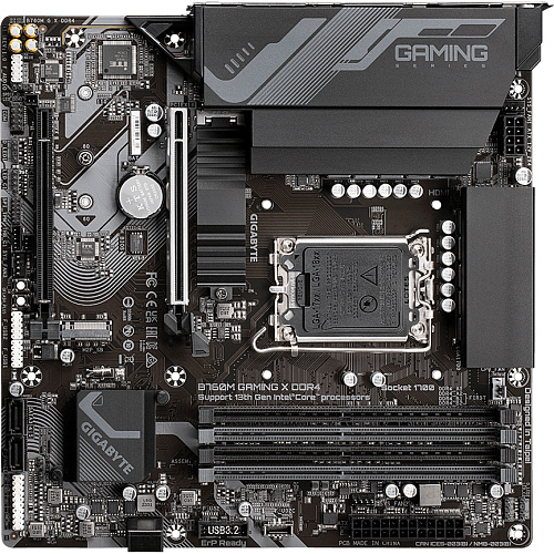 Материнская плата/ MB GIGABYTE INTEL B760 s1700, 4xDDR4(128GB), HDMI 2.0/DP, 1xPCIe 4.0x16, 1xPCIe 3.0x16, 1xLAN (2.5GbE), 4xSATA 6Gb/s, 2xM.2, 3xUSB