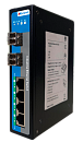 Управляемый промышленный Full Gigabit Ethernet коммутатор 2 уровня, 4 x 1G RJ45 PoE, 2 x 2.5G SFP, общий PoE бюджет 120W, питание 2 x 48VDC, монтаж на