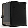 Шкаф коммутационный Hyperline (TWB-1566-GP-RAL9004) настенный 15U 600x600мм пер.дв.стекл 2 бок.пан. 60кг черный IP20 сталь